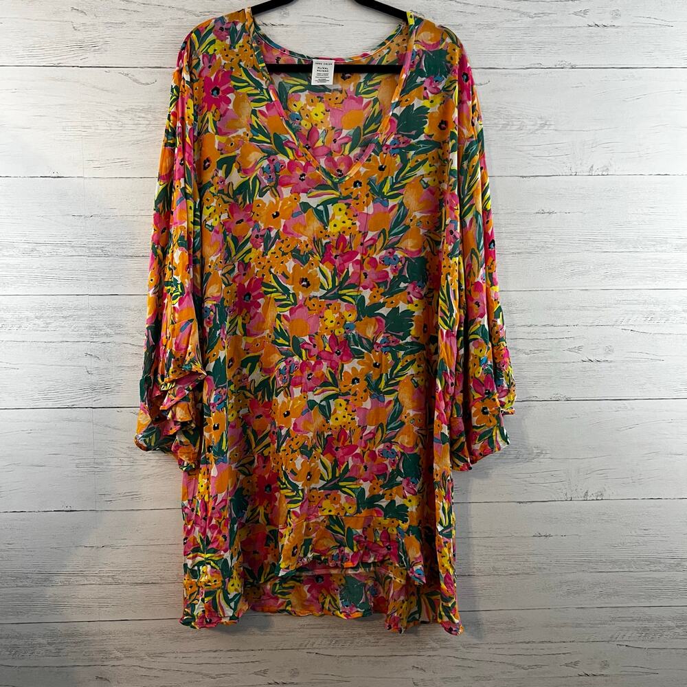 Anne Cole Vibrant Floral Sheer Swim Suit Coverup Size XL/XXL - Picture 2 of 6